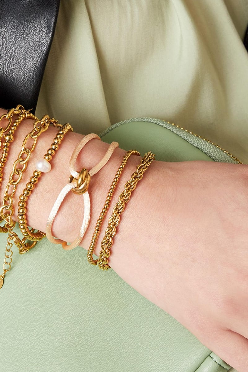 Bracelet Twisted Chain Gold Color Stainless Steel