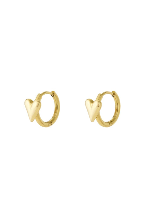 Hoop with mini heart earrings