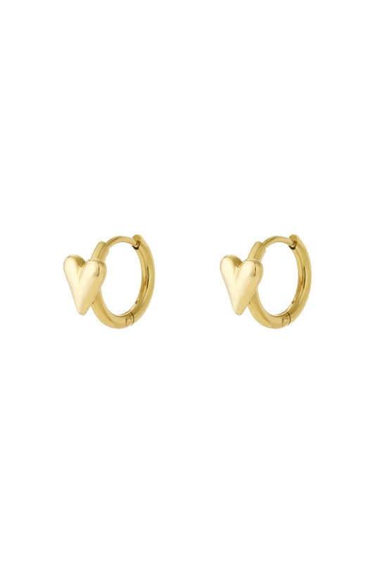 Hoop with mini heart earrings
