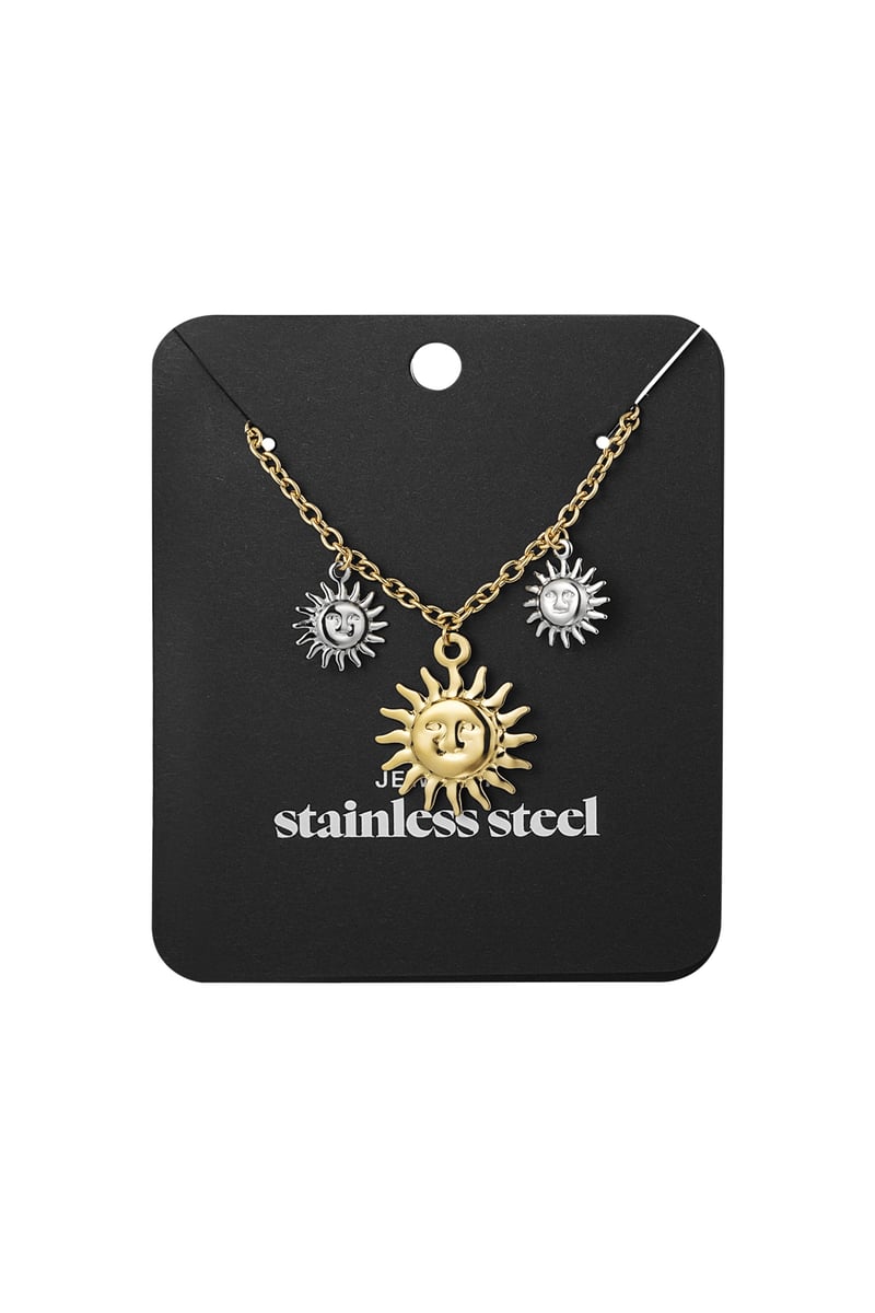 Necklace shimmering sun - Gold Color silver