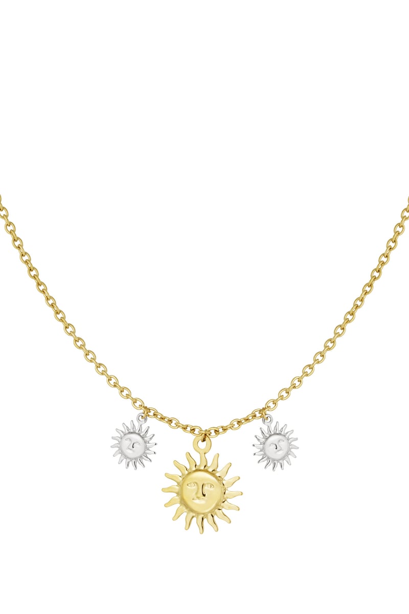 Necklace shimmering sun - Gold Color silver