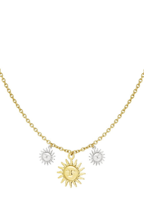 Necklace shimmering sun - Gold Color silver