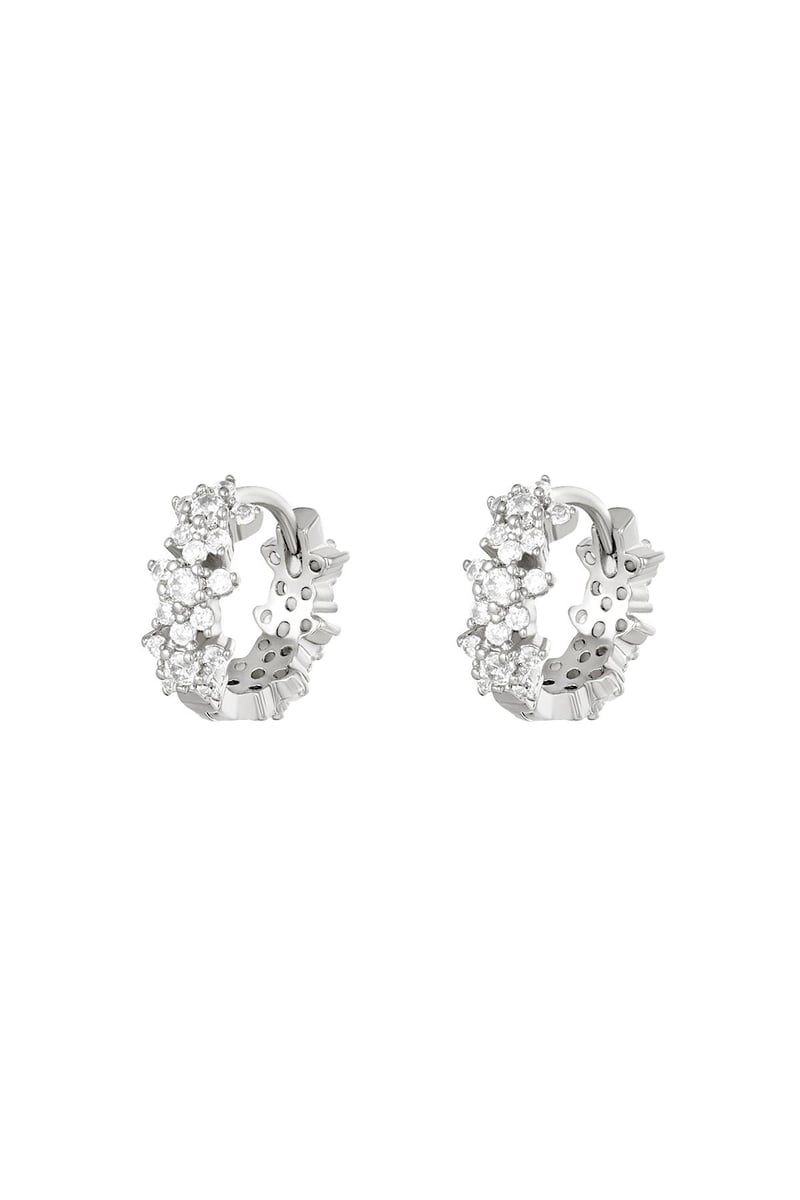 Star rhinestone hoop earrings - copper