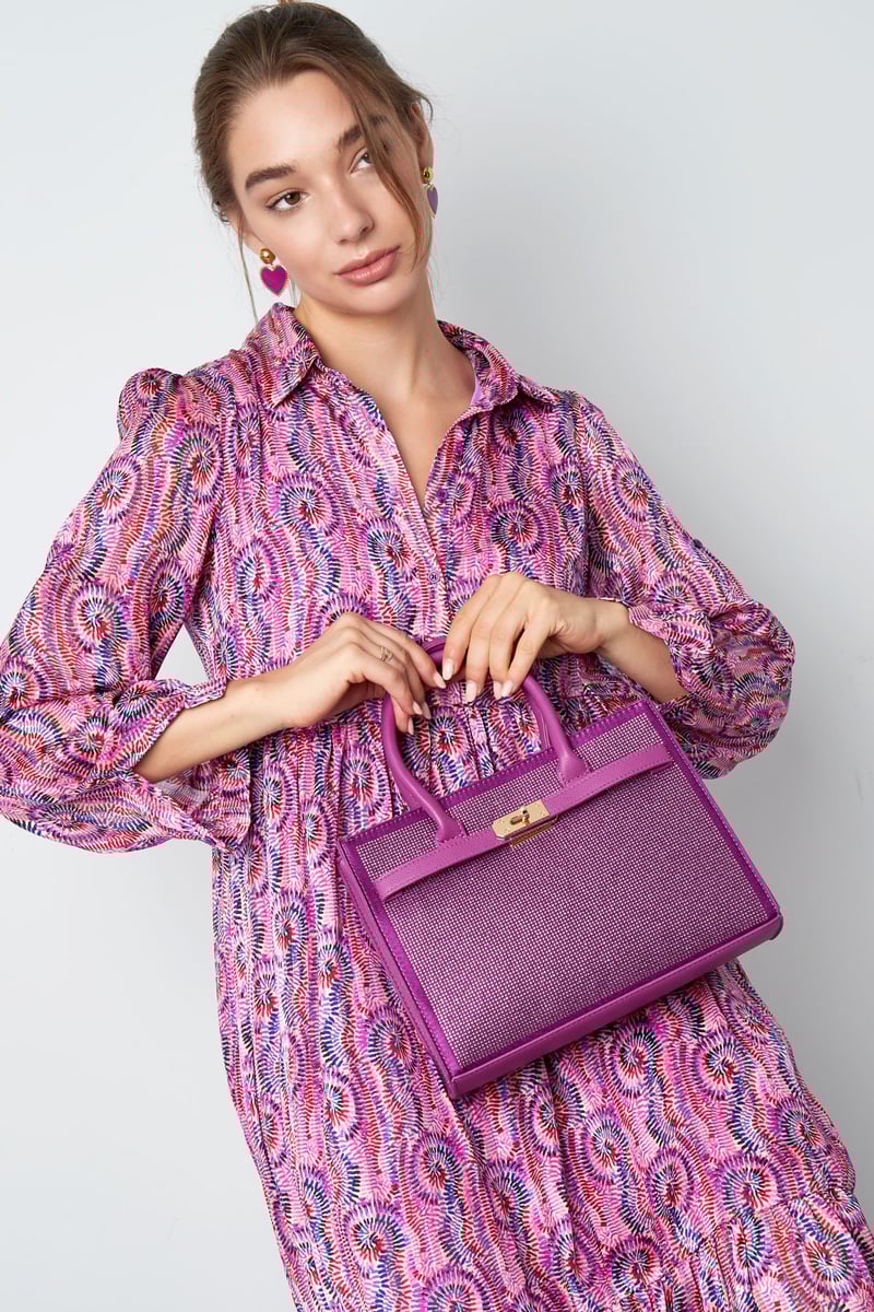 Handbag lock strass - fuchsia