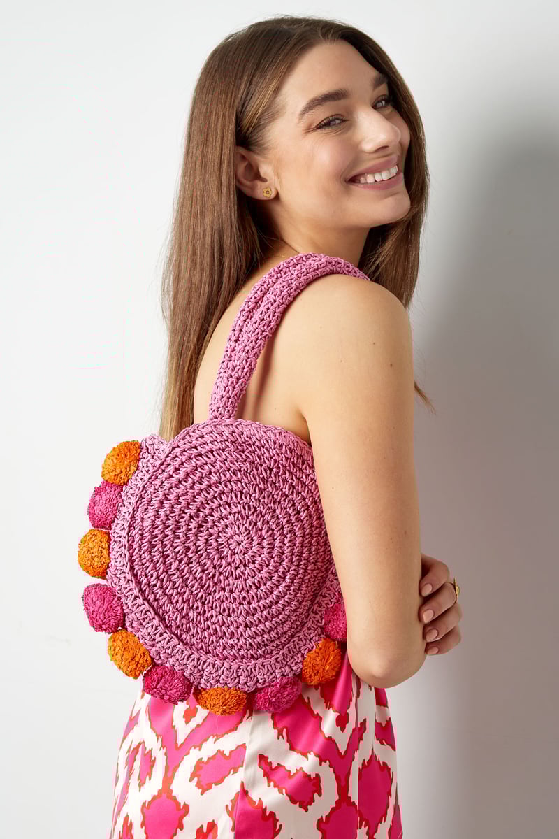 Pom pom beach bag - green
