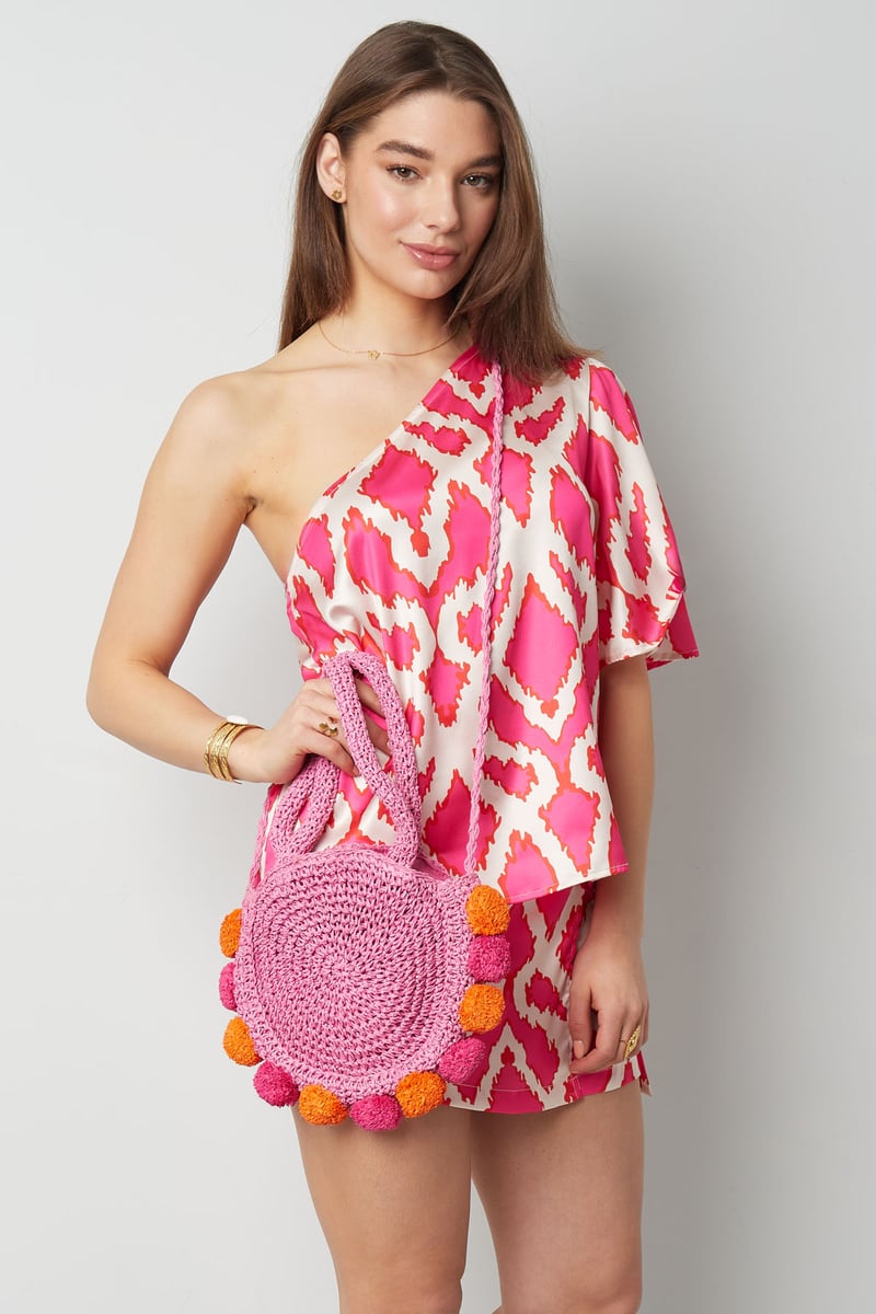 Pom pom beach bag - green