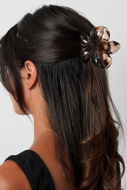 Hawaiian Flower Hair Clip - Brown