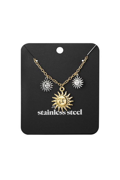 Necklace shimmering sun - Gold Color silver