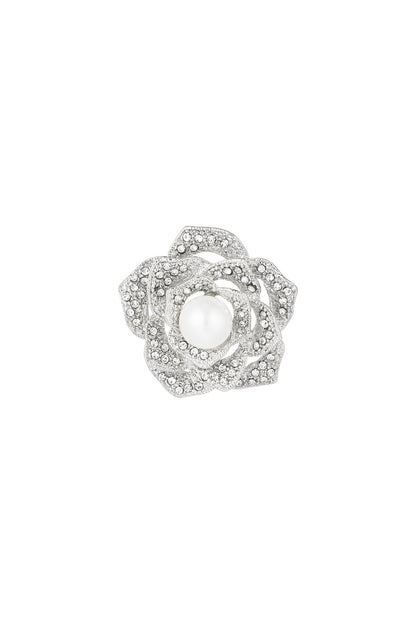 Blooming grace brooch - Silver Color color