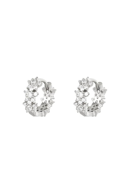 Star rhinestone hoop earrings - copper