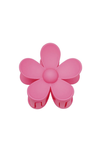 Solid color matte daisy flower hair clip fuchsia Resin