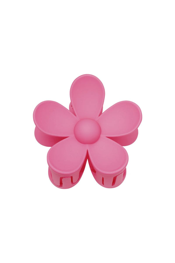 Solid color matte daisy flower hair clip fuchsia Resin