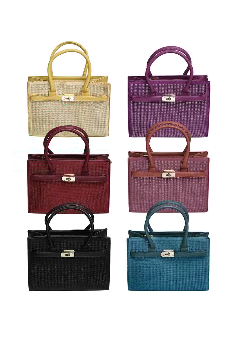 Handbag lock strass - fuchsia
