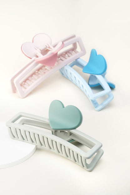 hair clip with heart-shaped handle - purple
