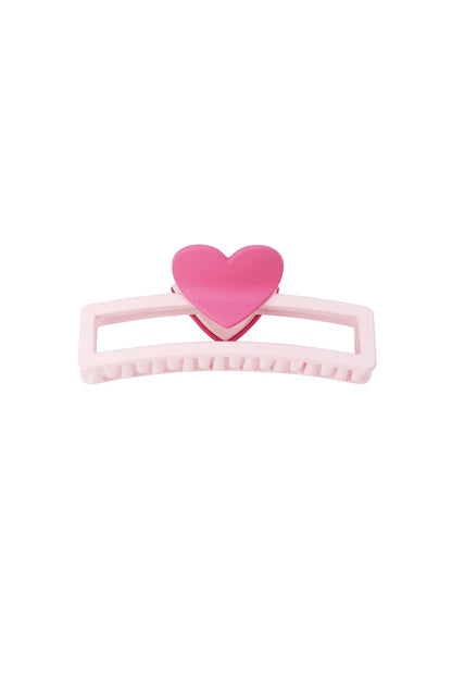 hair clip with heart-shaped handle - purple