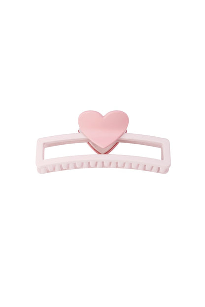 hair clip with heart-shaped handle - purple