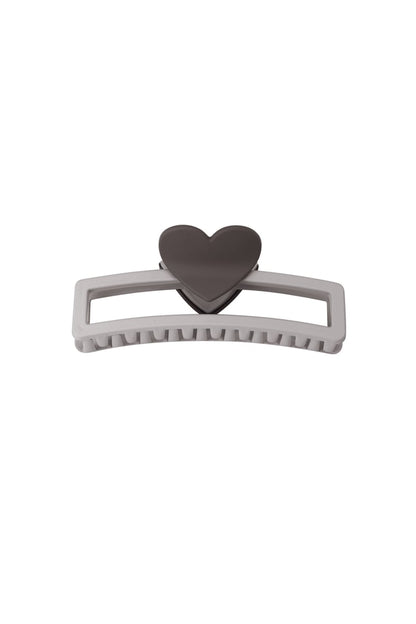 hair clip with heart-shaped handle - purple