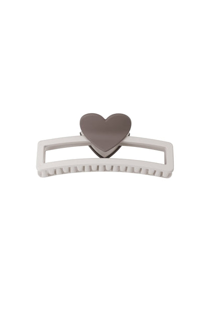 hair clip with heart-shaped handle - purple