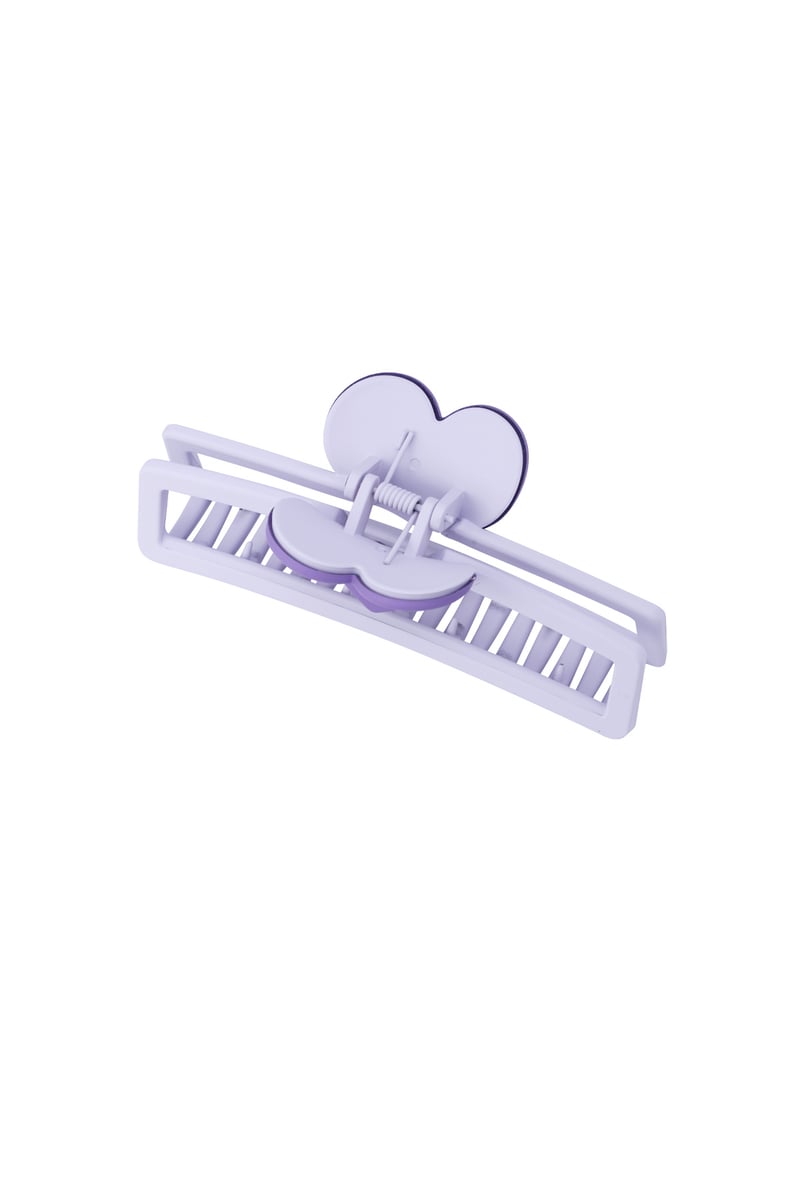 hair clip with heart-shaped handle - purple