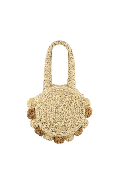 Pom pom beach bag - green