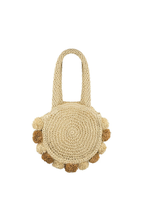 Pom pom beach bag - green