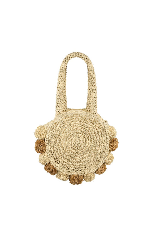 Pom pom beach bag - green