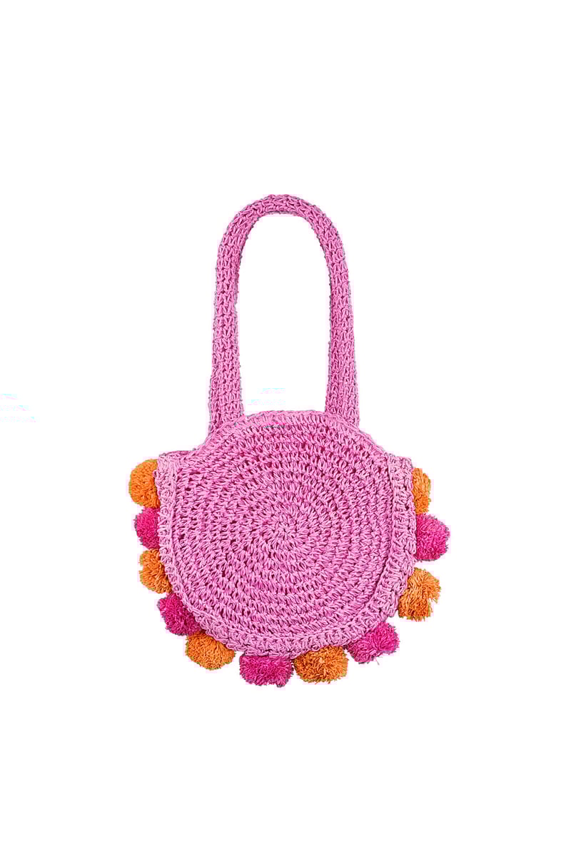 Pom pom beach bag - green