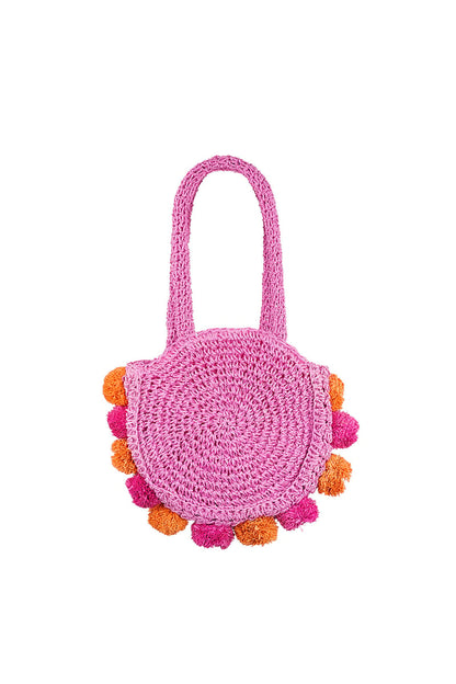 Pom pom beach bag - green