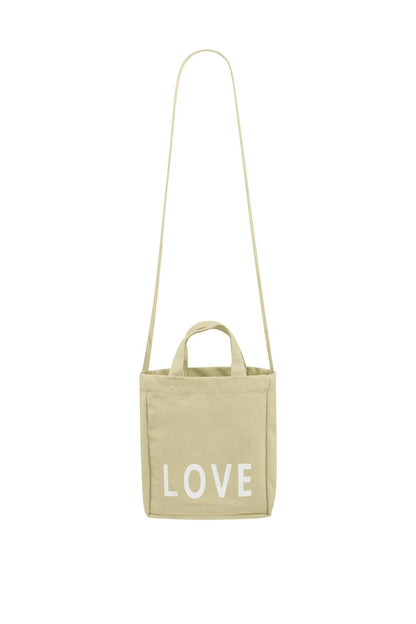 Small canvas bag love - beige
