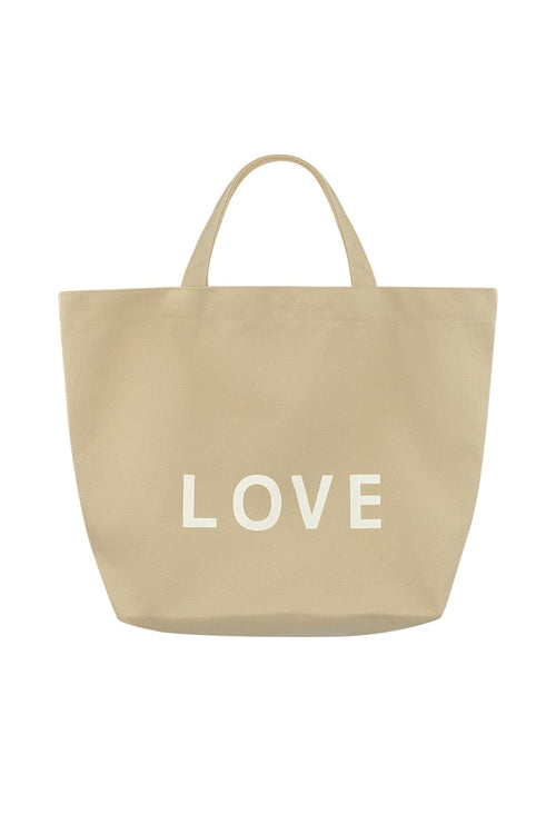 Canvas shopper love - beige