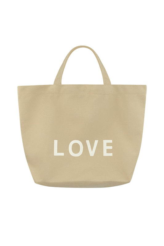 Canvas shopper love - beige