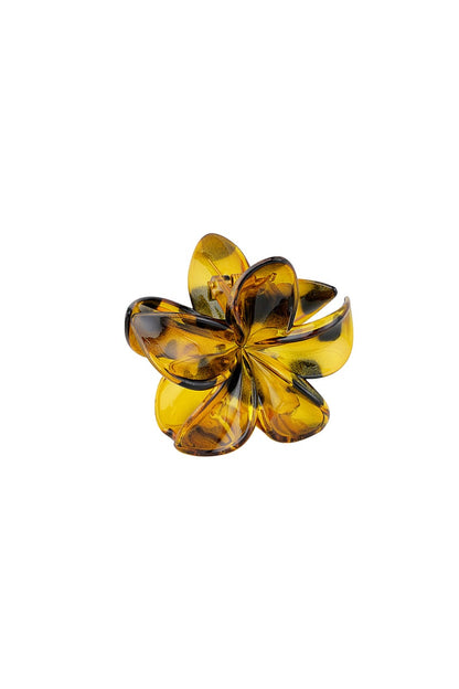 Hawaiian Flower Hair Clip - Brown