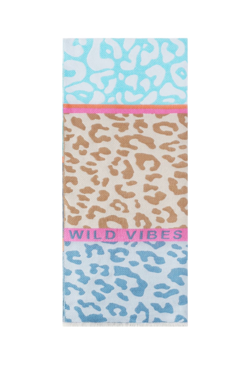 Striking scarf with prints and text