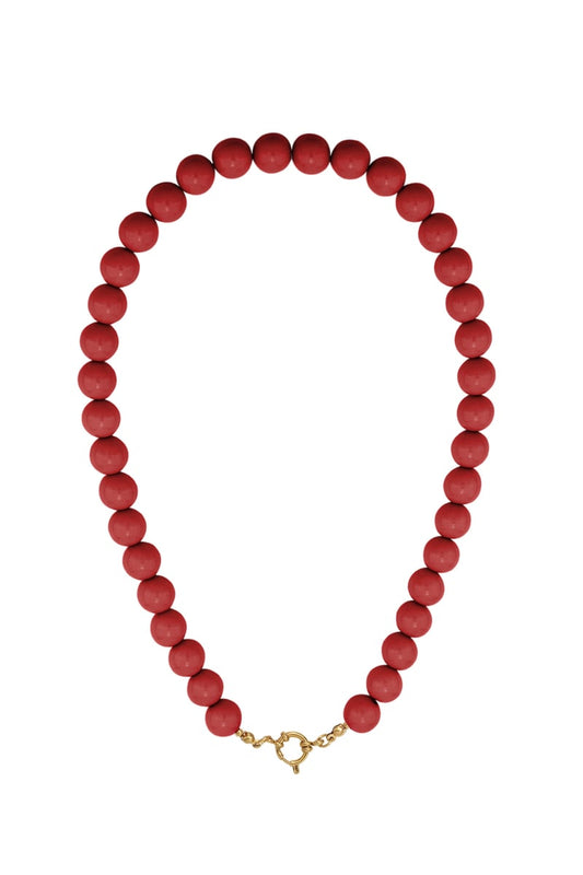 Colored small bead necklace-12mm